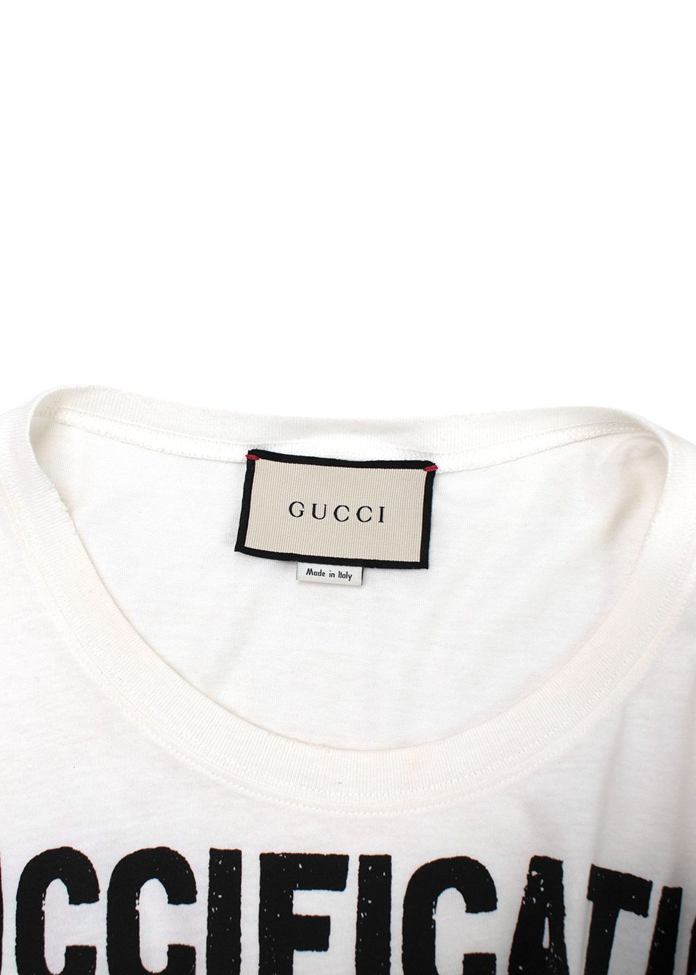 Preowned Gucci White Wolf Guccificiation Printed T-Shirt Size XXS white black cotton