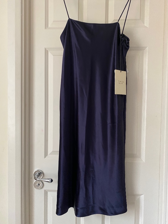 Deveaux Coco Satin Midi Dress Size S Blue polyester