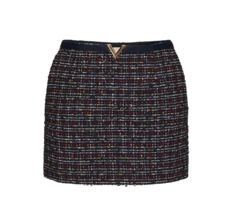 Valentino VLogo Tweed Mini Skirt Size L