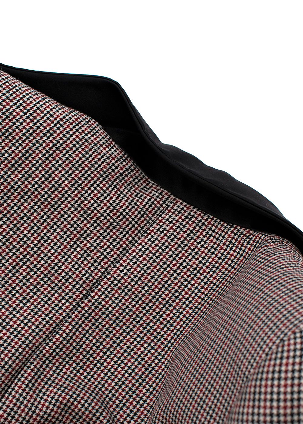 Preowned Racil Contrast Lapel Micro Houndstooth Blazer Size XS Multicolour wool