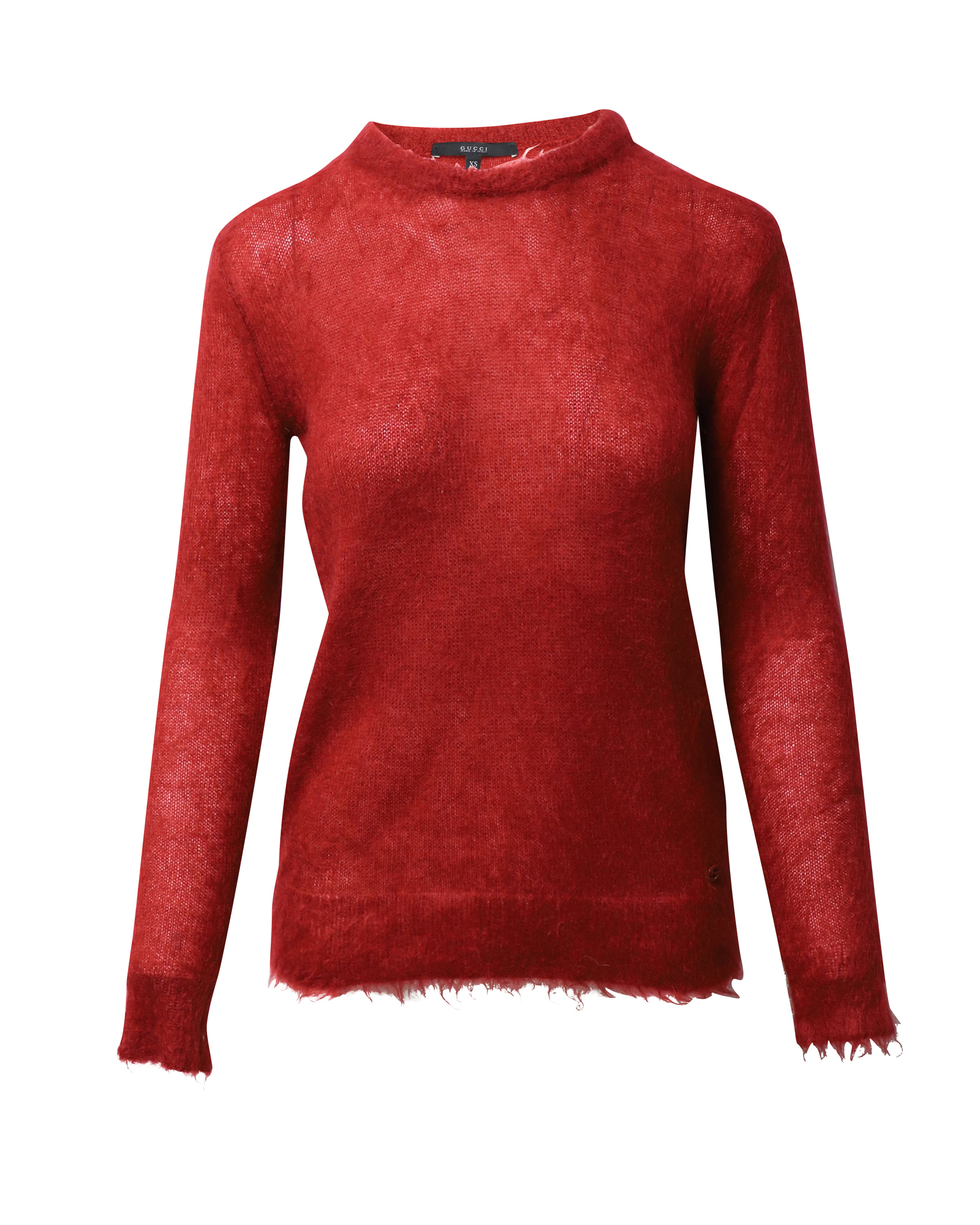 Preowned Gucci Red Mohair Crew Neck Sweater Size XS wool/hair/mohair