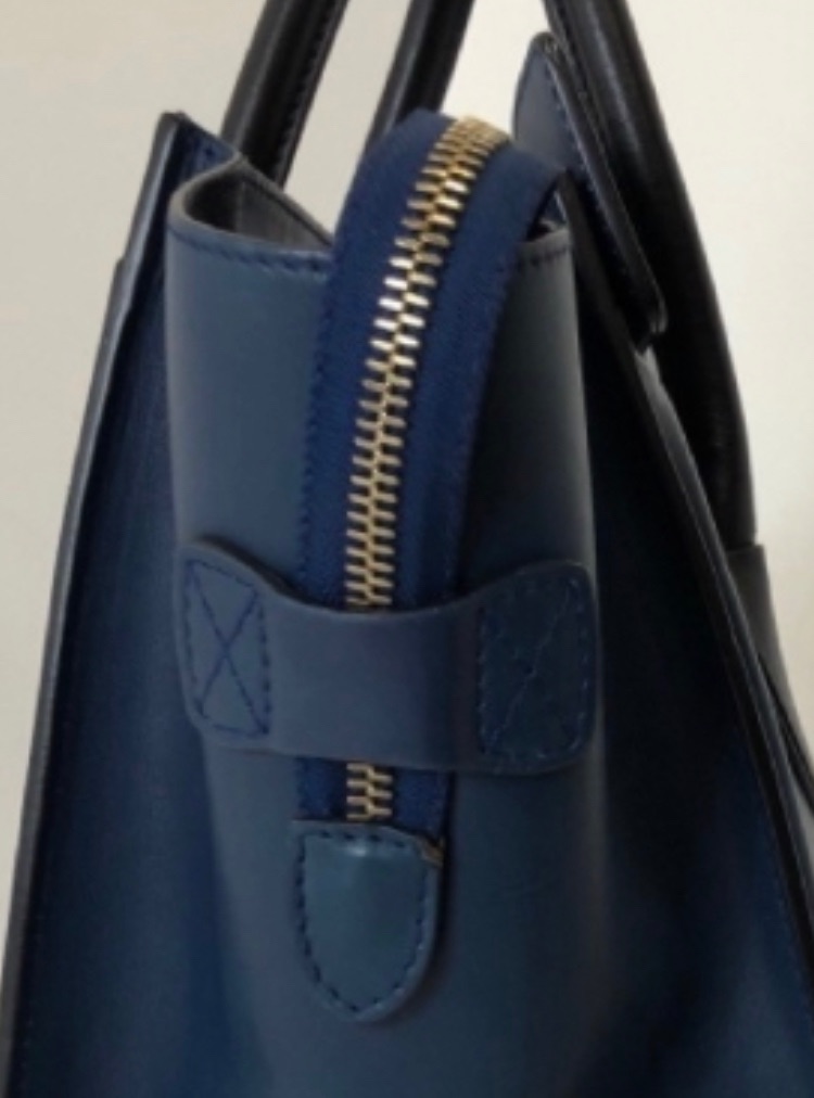 Celine Blue Leather Mini Luggage Tote Size 175