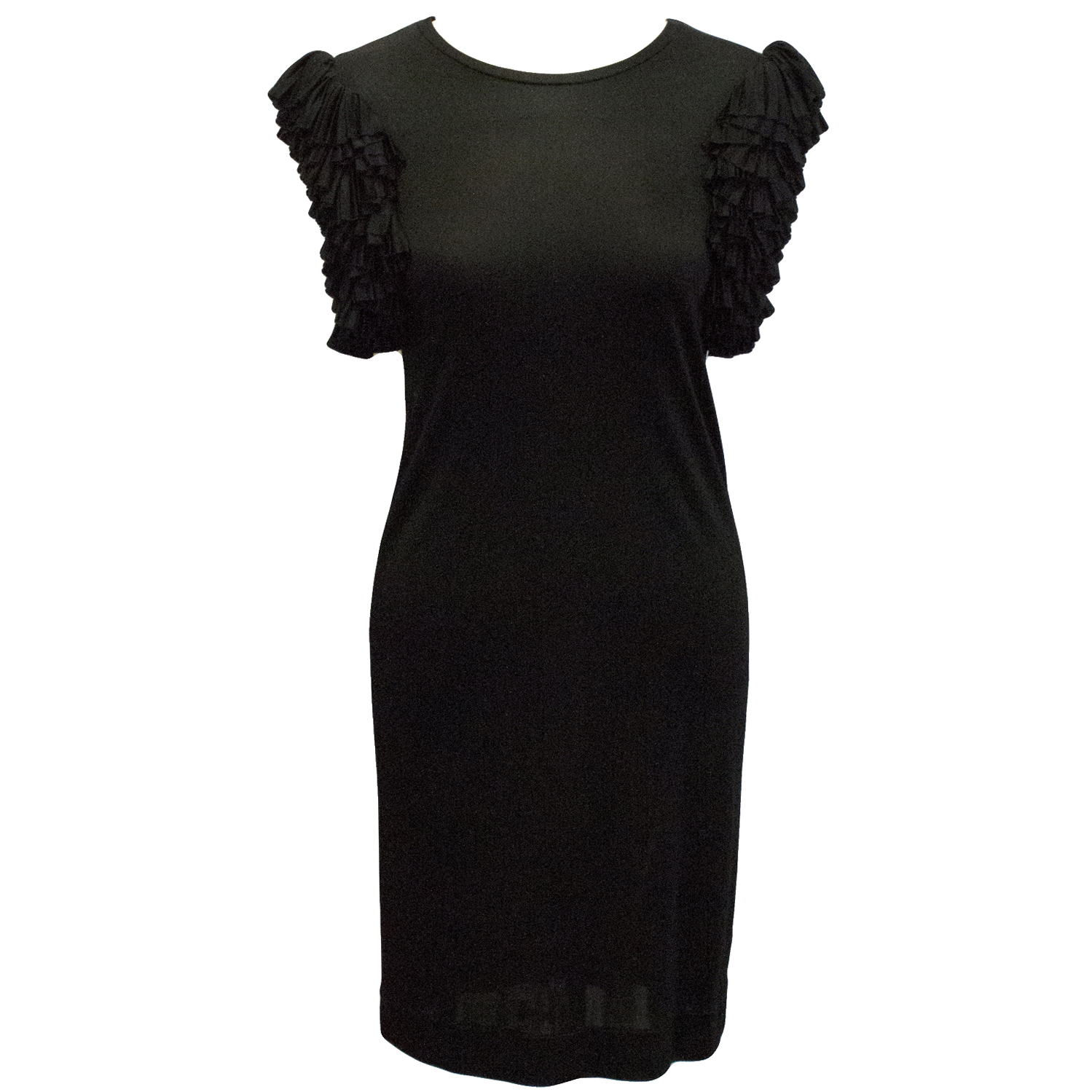 Preowned Matthew Williamson Black Ruffle Dress Size XS viscose