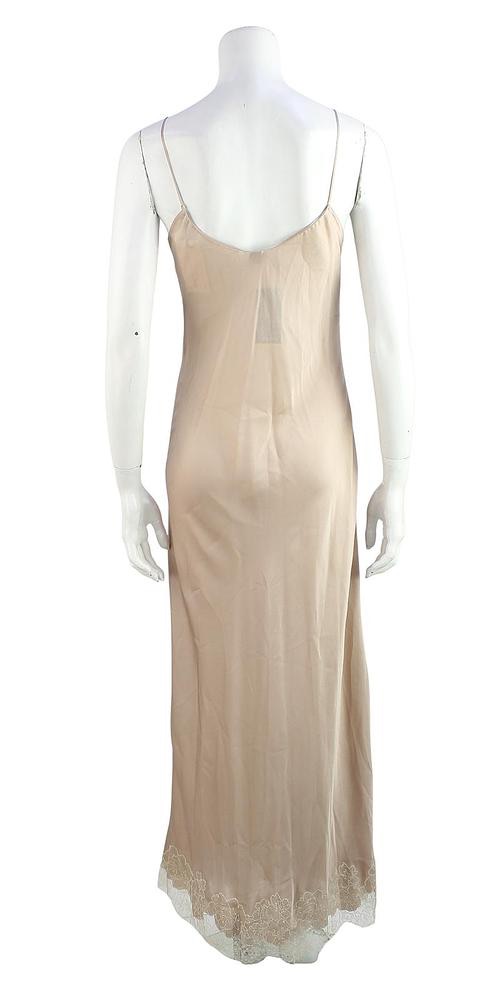 Carine Gilson nude silk crepe lace trimmed slip Size S Champagne/nude/beige