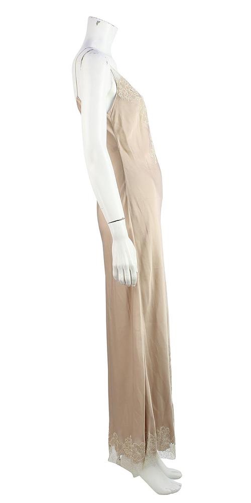 Carine Gilson nude silk crepe lace trimmed slip Size S Champagne/nude/beige