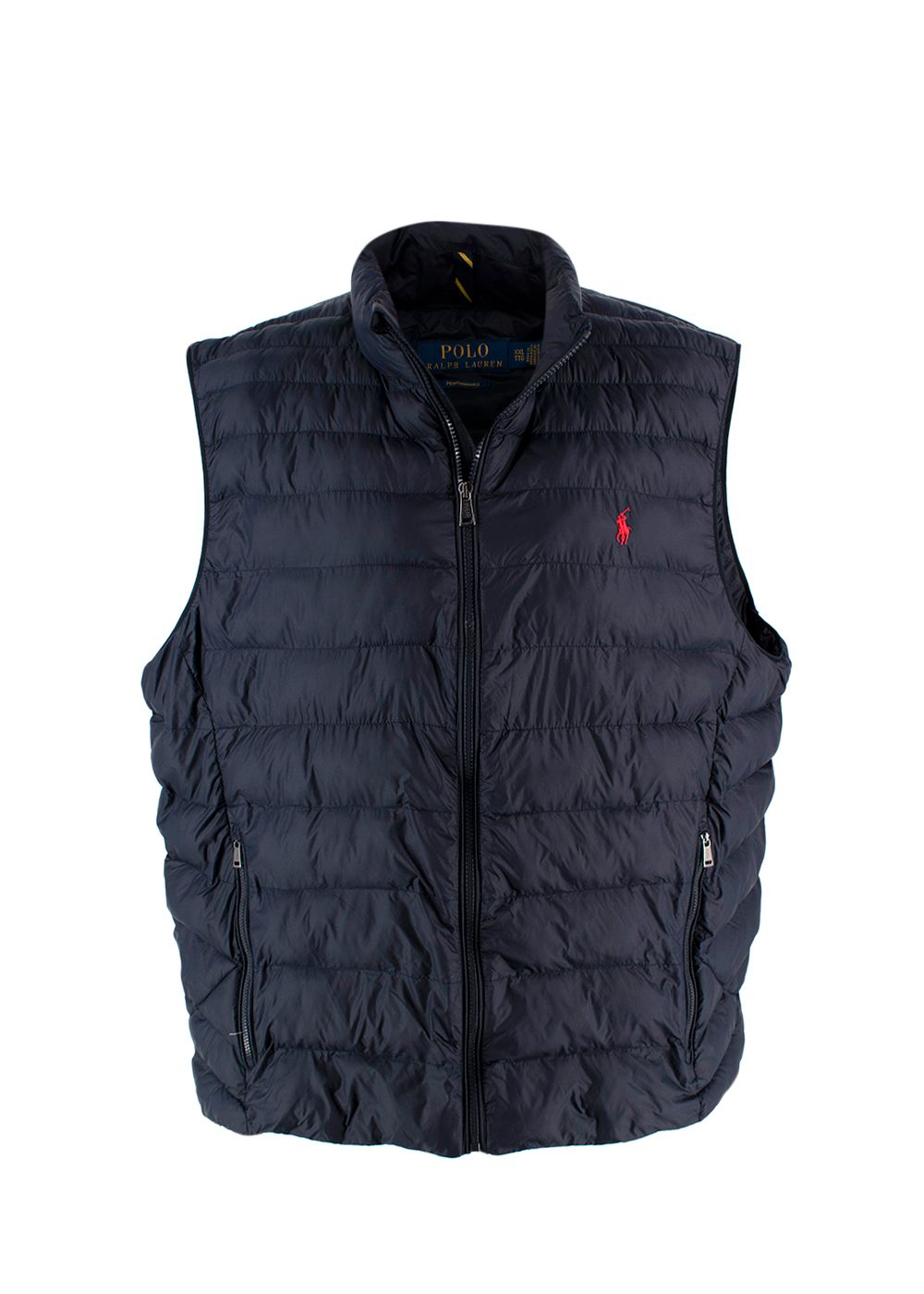 Men's Ralph Lauren Navy Puffer Gilet Size XXL Navy Blue recycled nylon