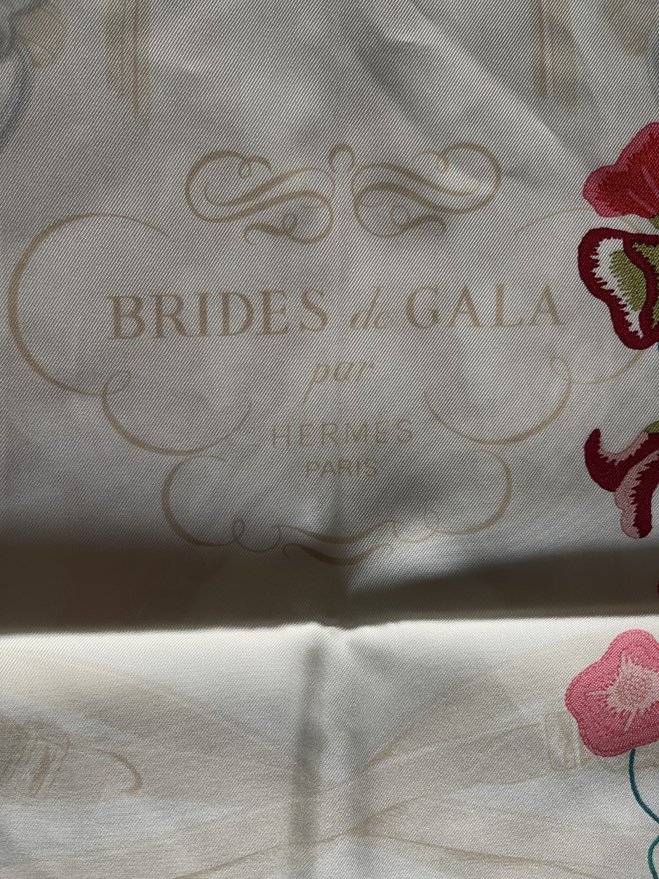 Hermes Sold Out Brides Gala Fleuries Carre Twill Silk Scarf Multi-Coloured / Stripes