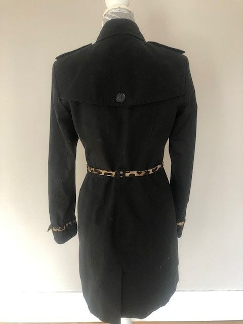 Burberry black cotton gabardine short trench coat Size XS