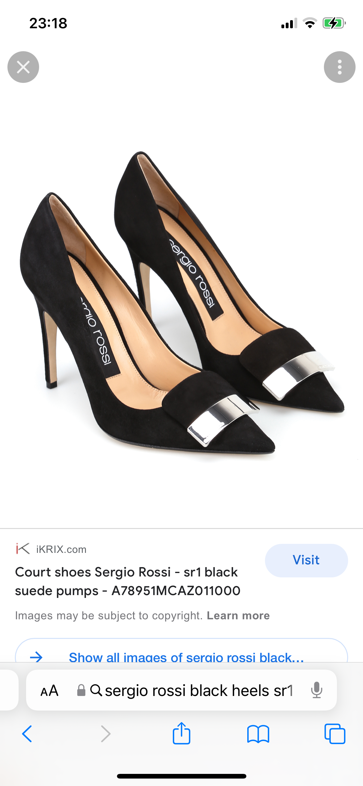 Preowned Sergio Rossi Black Suede 1sr Pumps Size 38