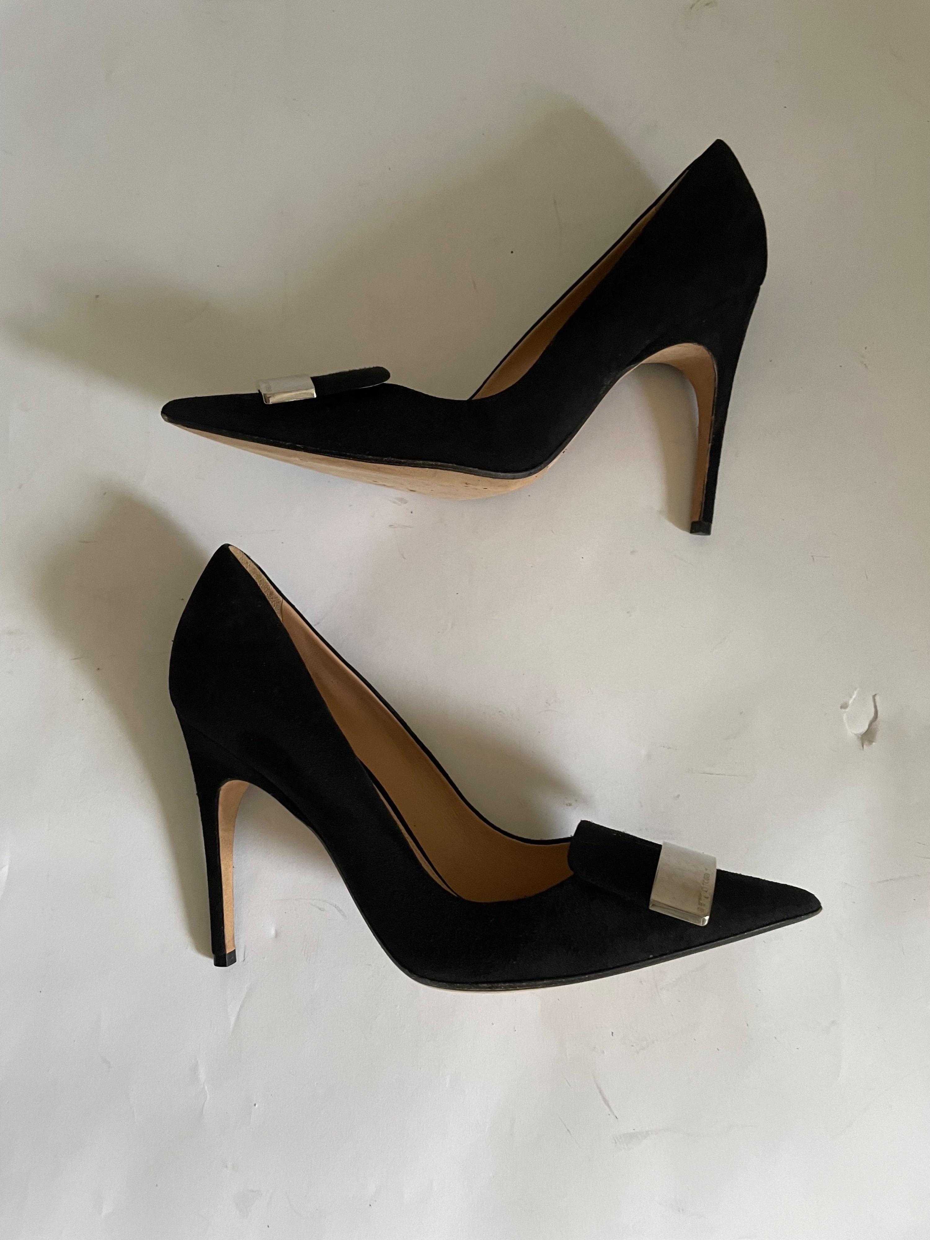 Preowned Sergio Rossi Black Suede 1sr Pumps Size 38