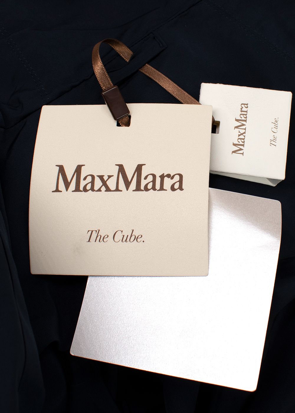 MaxMara The Cube Navy Hooded Reversible Raincoat Size XXS