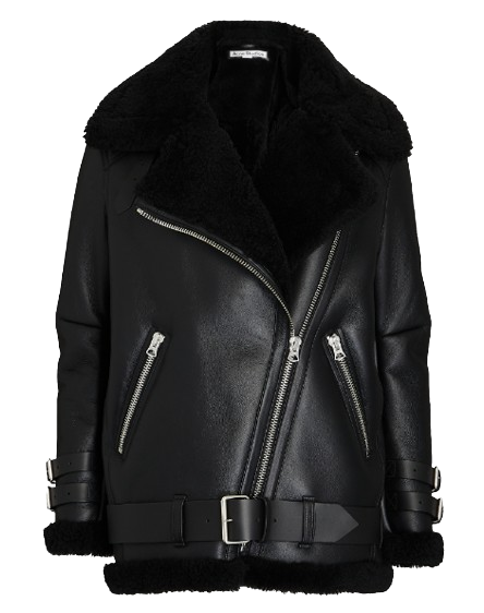 Preowned Acne Studios Black Velocite Biker Jacket Size 36 leather/calfskin leather