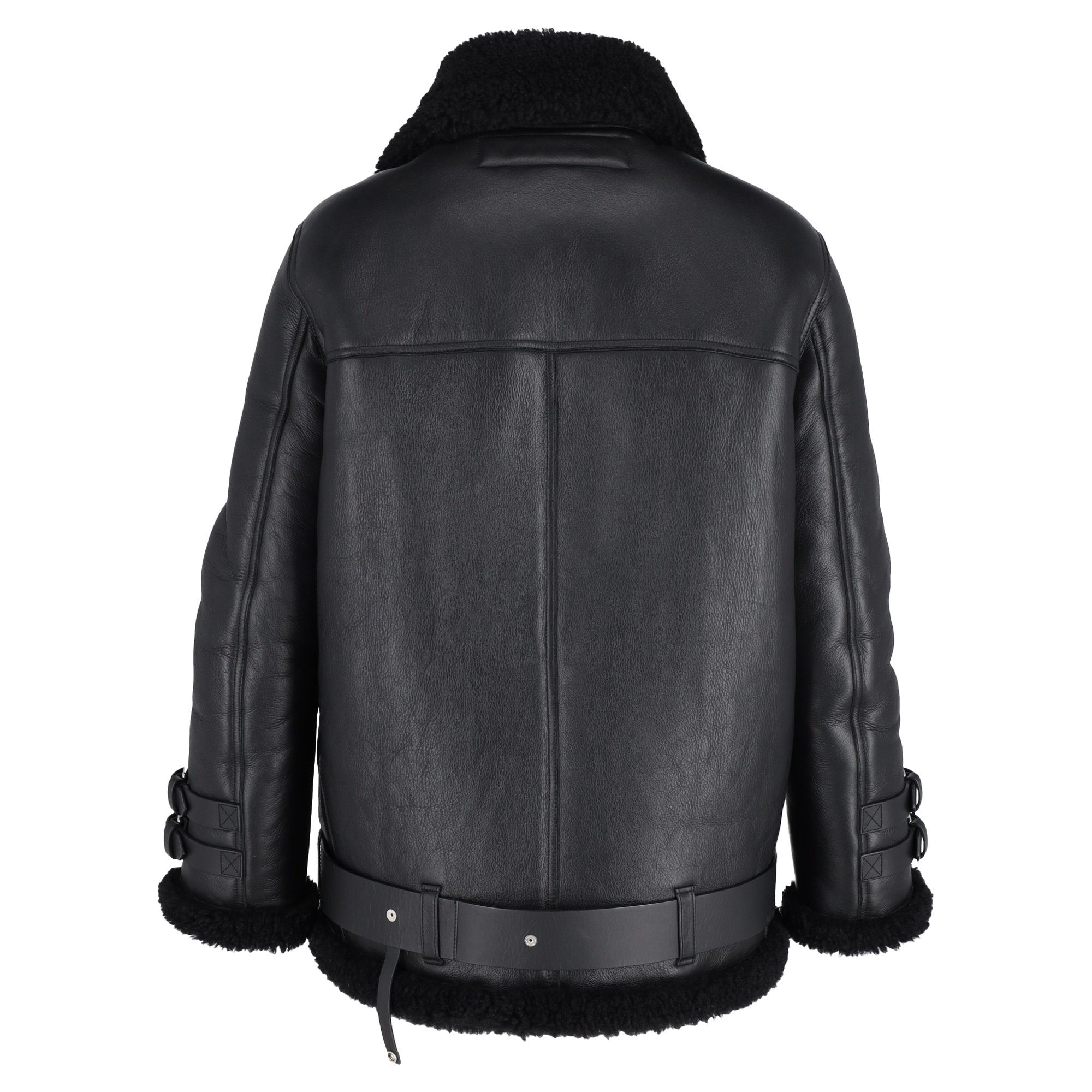 Preowned Acne Studios Black Velocite Biker Jacket Size 36 leather/calfskin leather