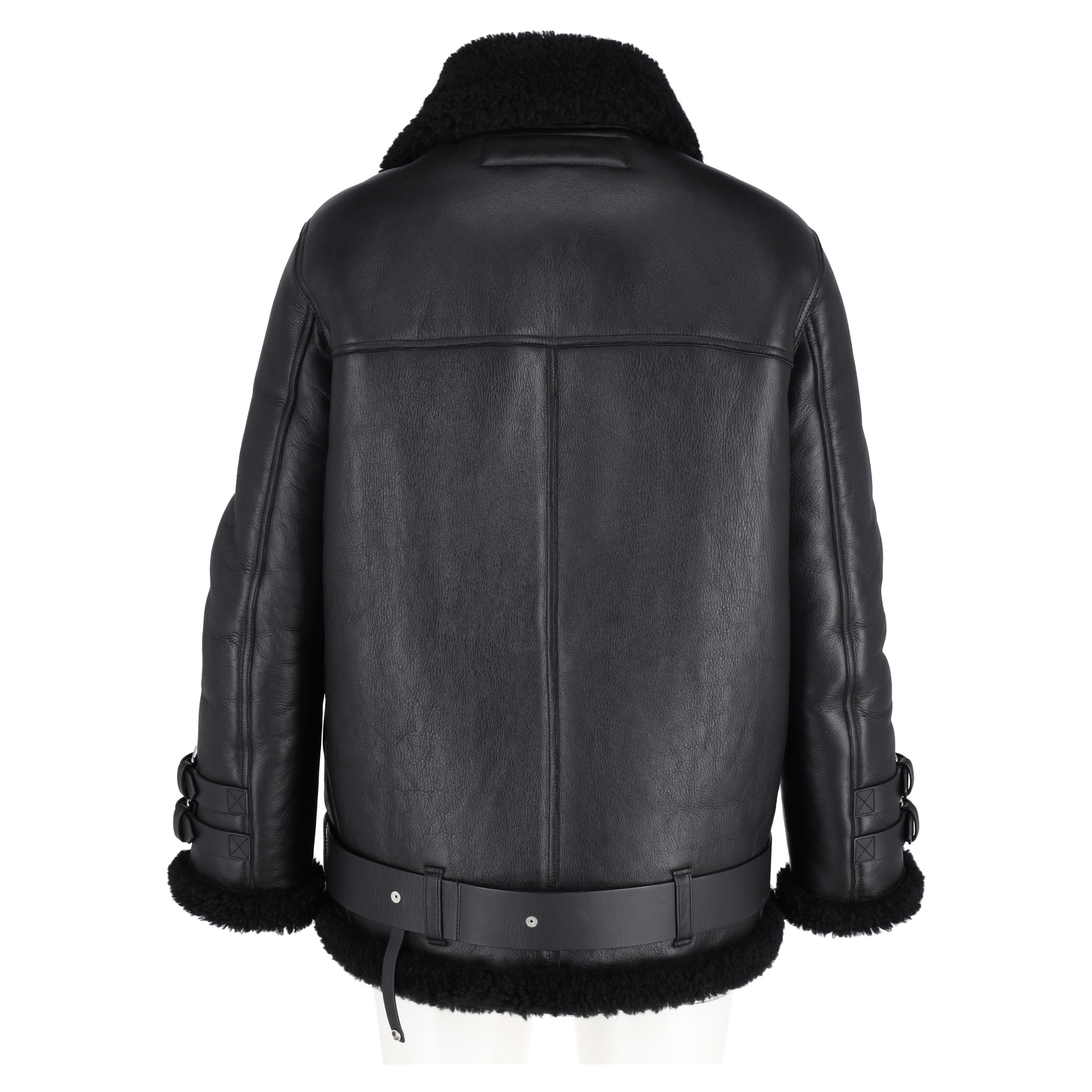 Preowned Acne Studios Black Velocite Biker Jacket Size 36 leather/calfskin leather