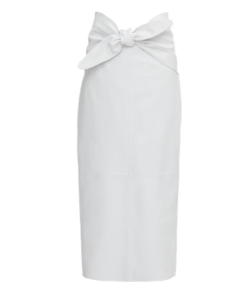 Preowned The Attico White leather Butterfly Midi Skirt Size S