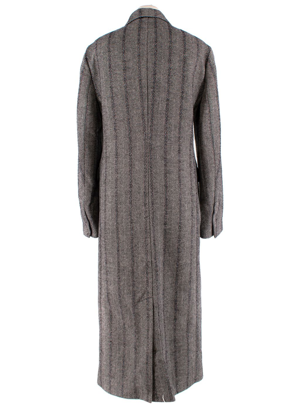 Stella McCartney Melany Herringbone Coat Size XS Anthracite wool