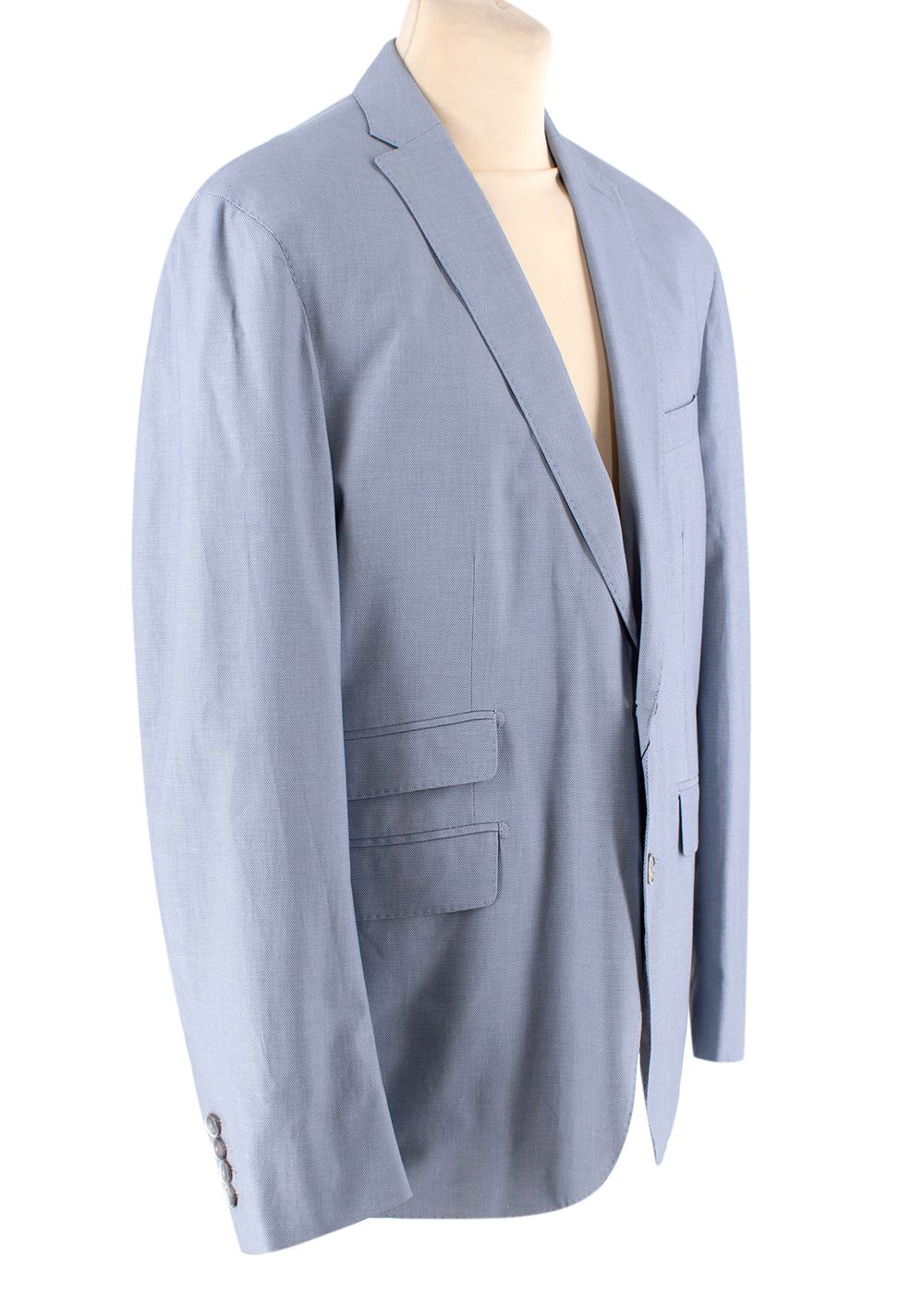 Men's Hackett Light Blue Linen Blazer Size XXL cotton