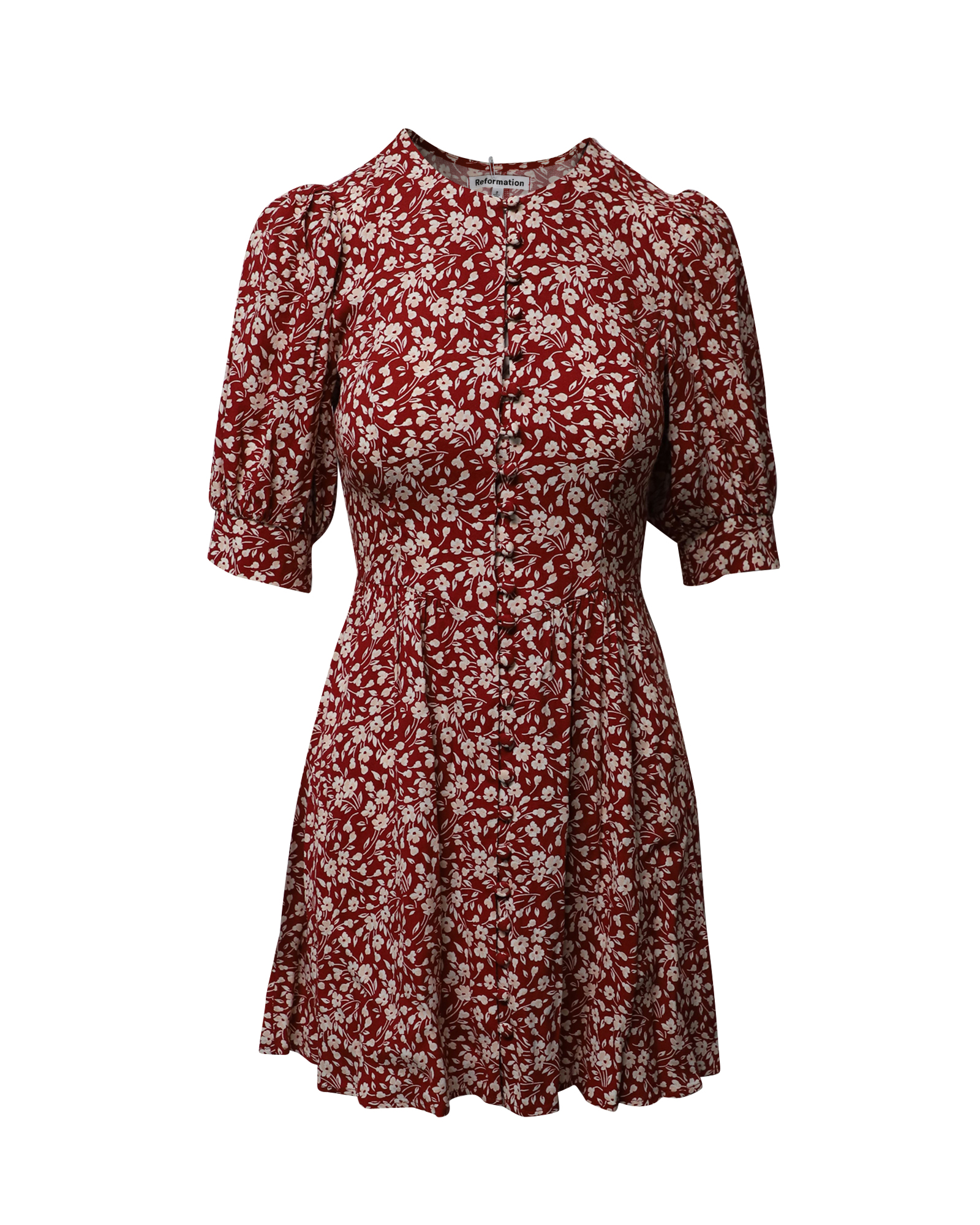 Reformation Laylin Red Floral Printed Dress Size XXS viscose