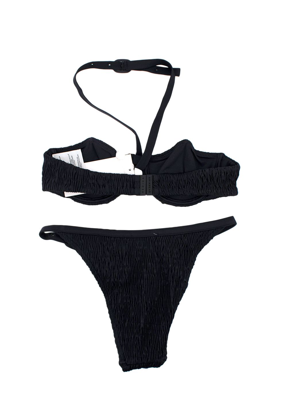 Medina Black Smocked Lagoon Bikini Size S polyamide/elastane