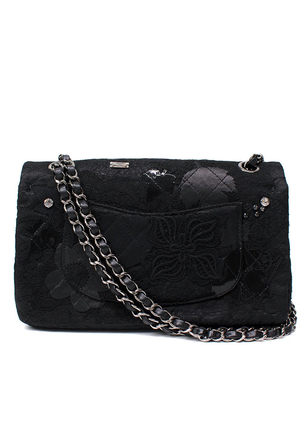 Preowned Chanel Black Metier D'Arts Embellished Medium Flap Bag leather