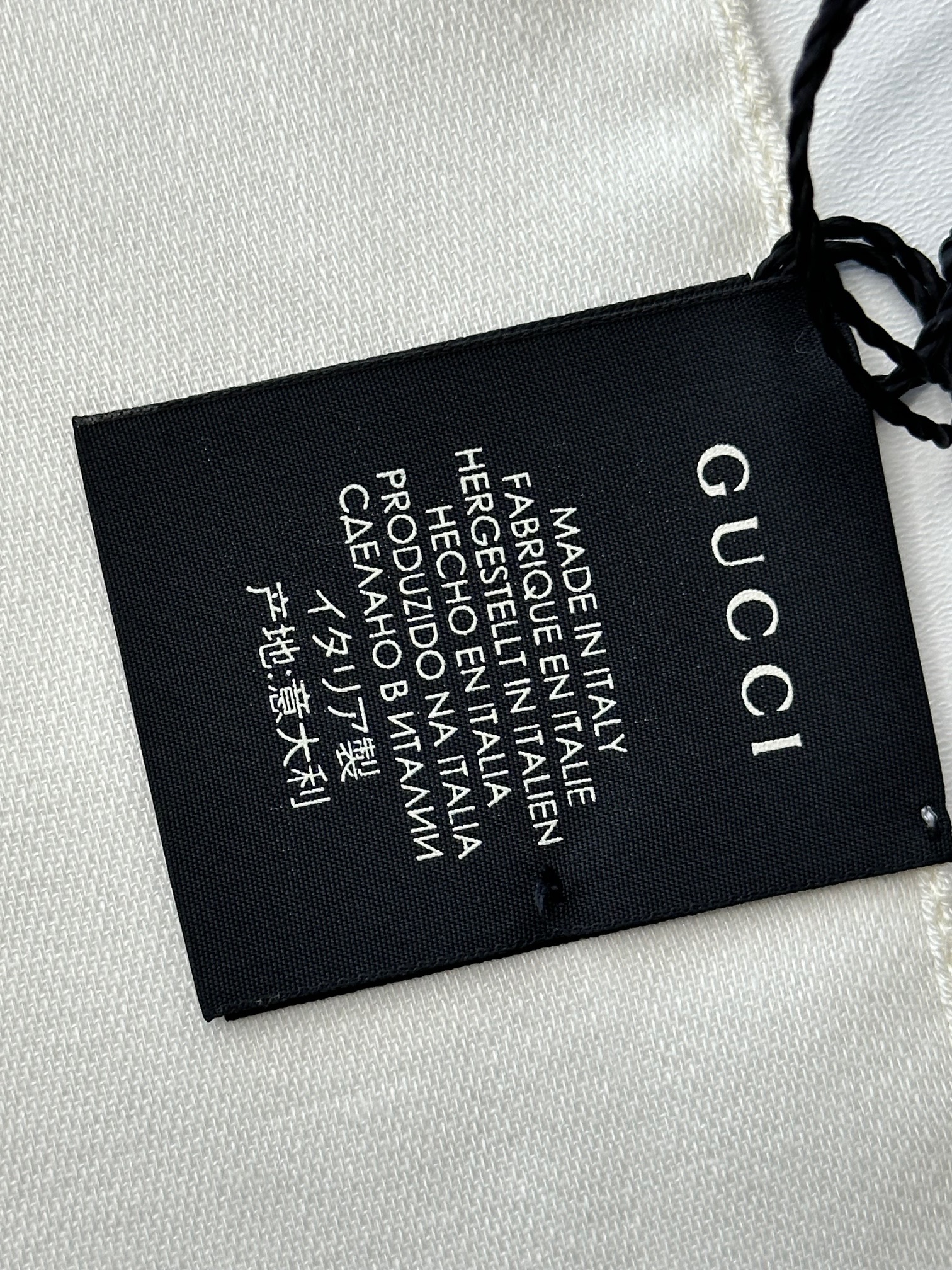 Gucci White Monogram Wool Blend Scarf wool/silk