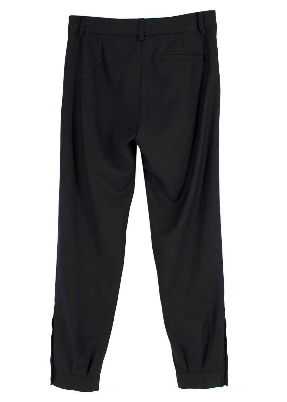 Nili Lotan Tapered Black Virgin Wool Trousers Size XXS