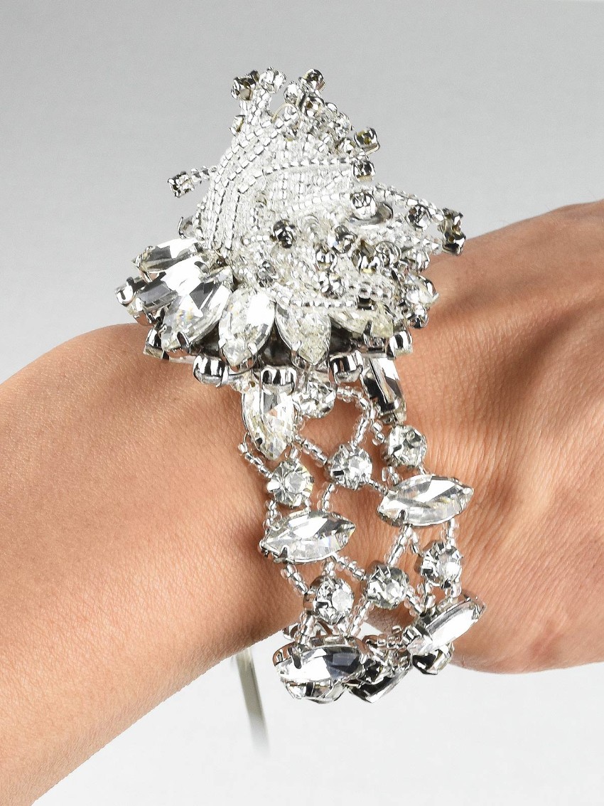 Christopher Kane crystal bracelet Silver glass