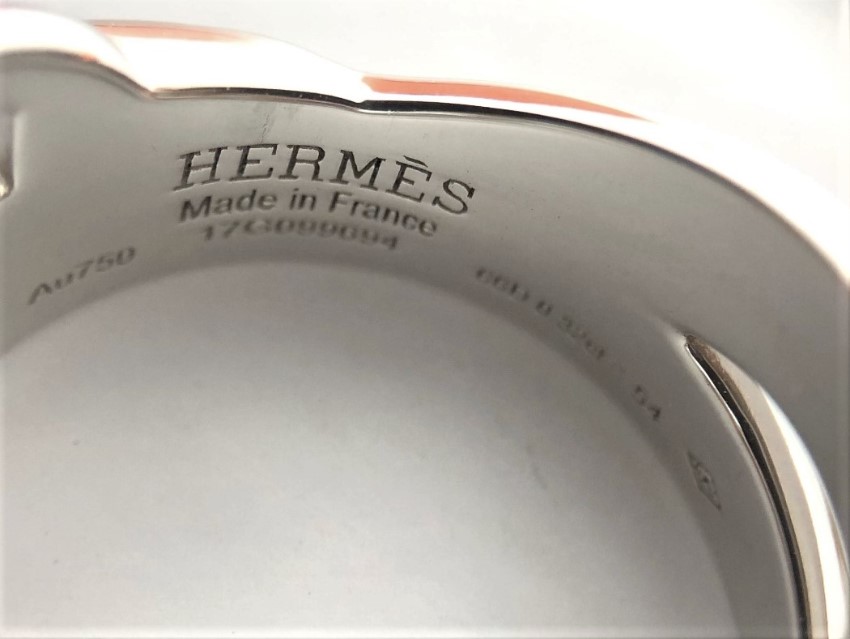 Preowned Hermes White Gold Diamond Alchimie Ring Silver