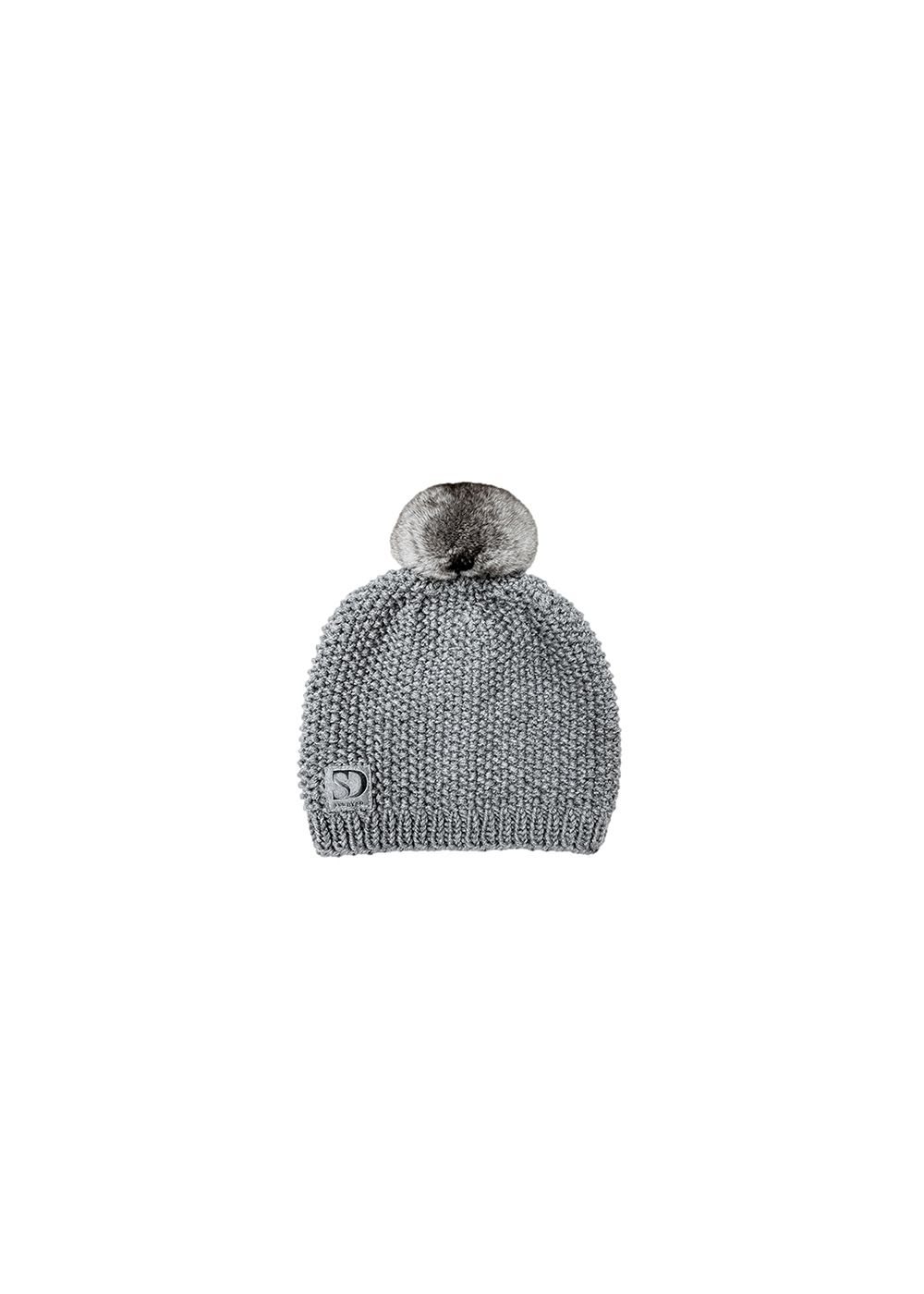 FurbySD Grey merino wool  chinchilla pompom hat fur