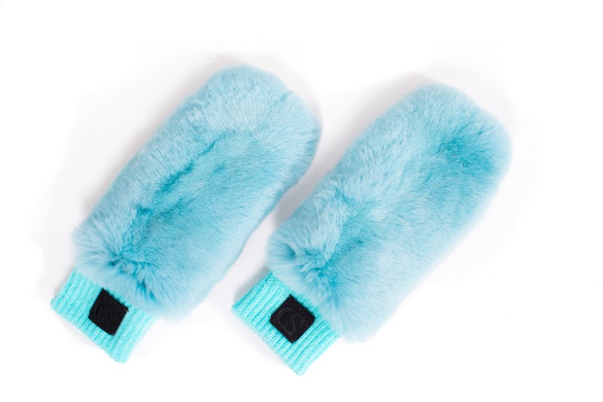 FurbySD Blue Chinchilla Fur Mittens