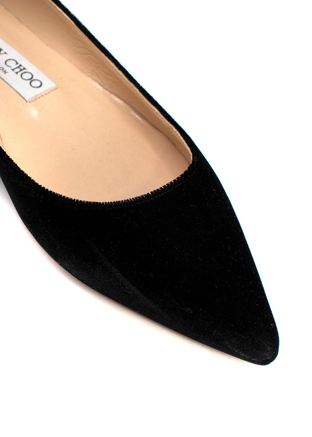 Jimmy Choo Romy Flat Black Velvet Pointy Toe Flats Size 35