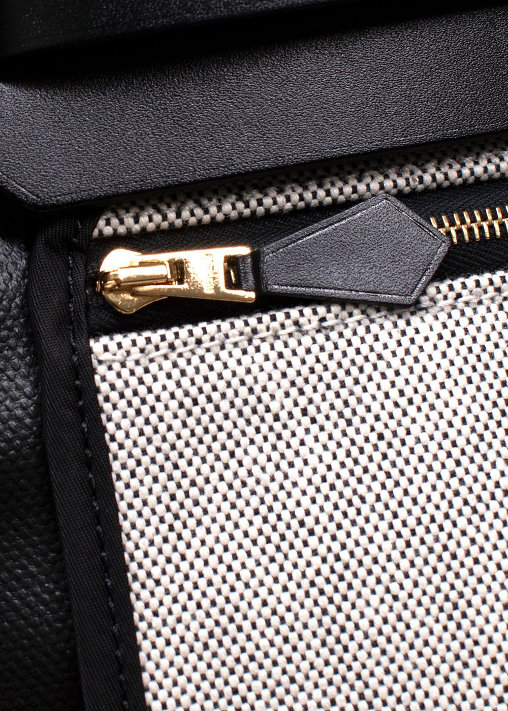 Hermes Black Canvas Herbag with Gold Hardware