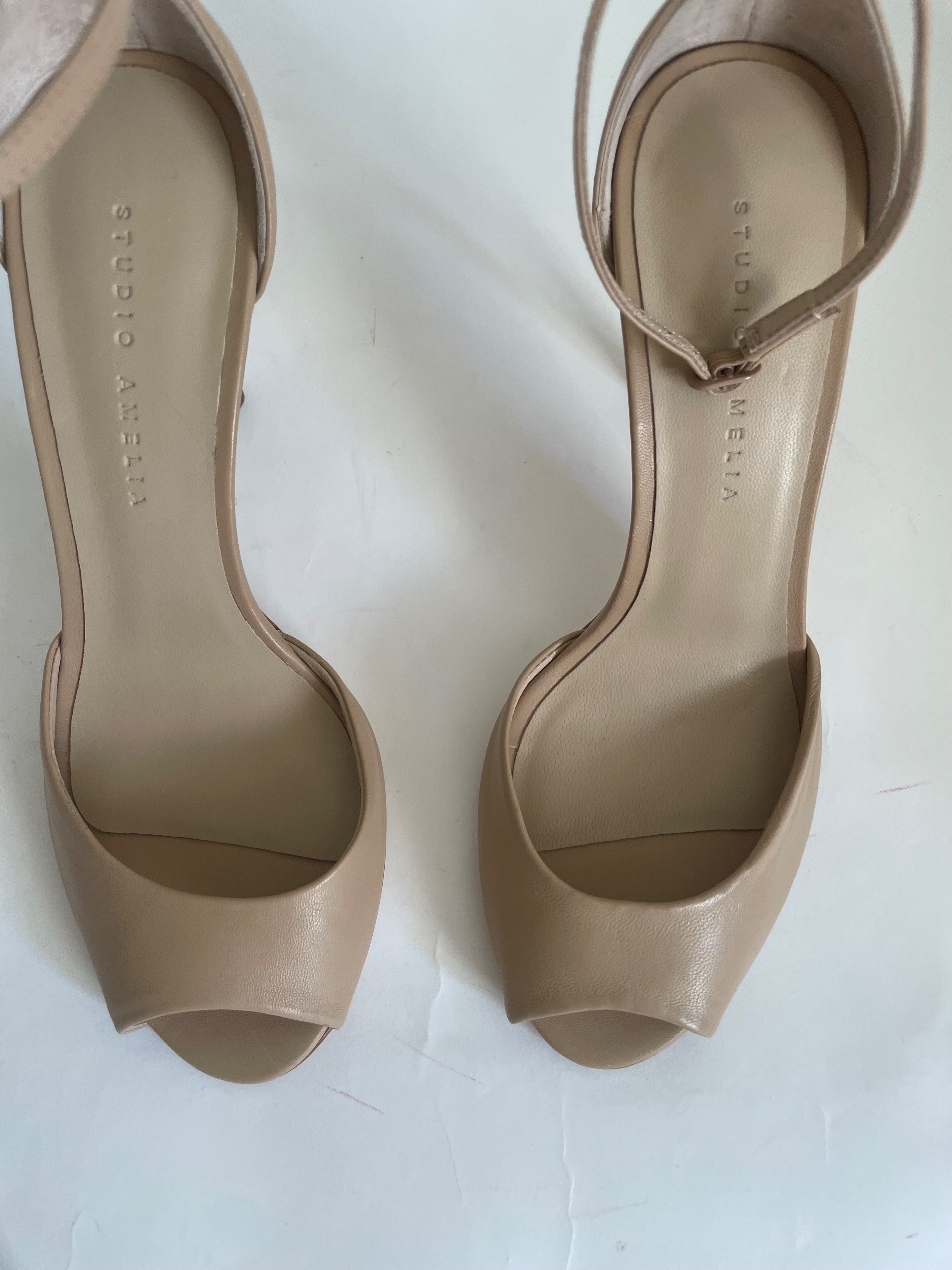 Studio Amelia Spindle 90mm Beige Pumps Size 37 leather