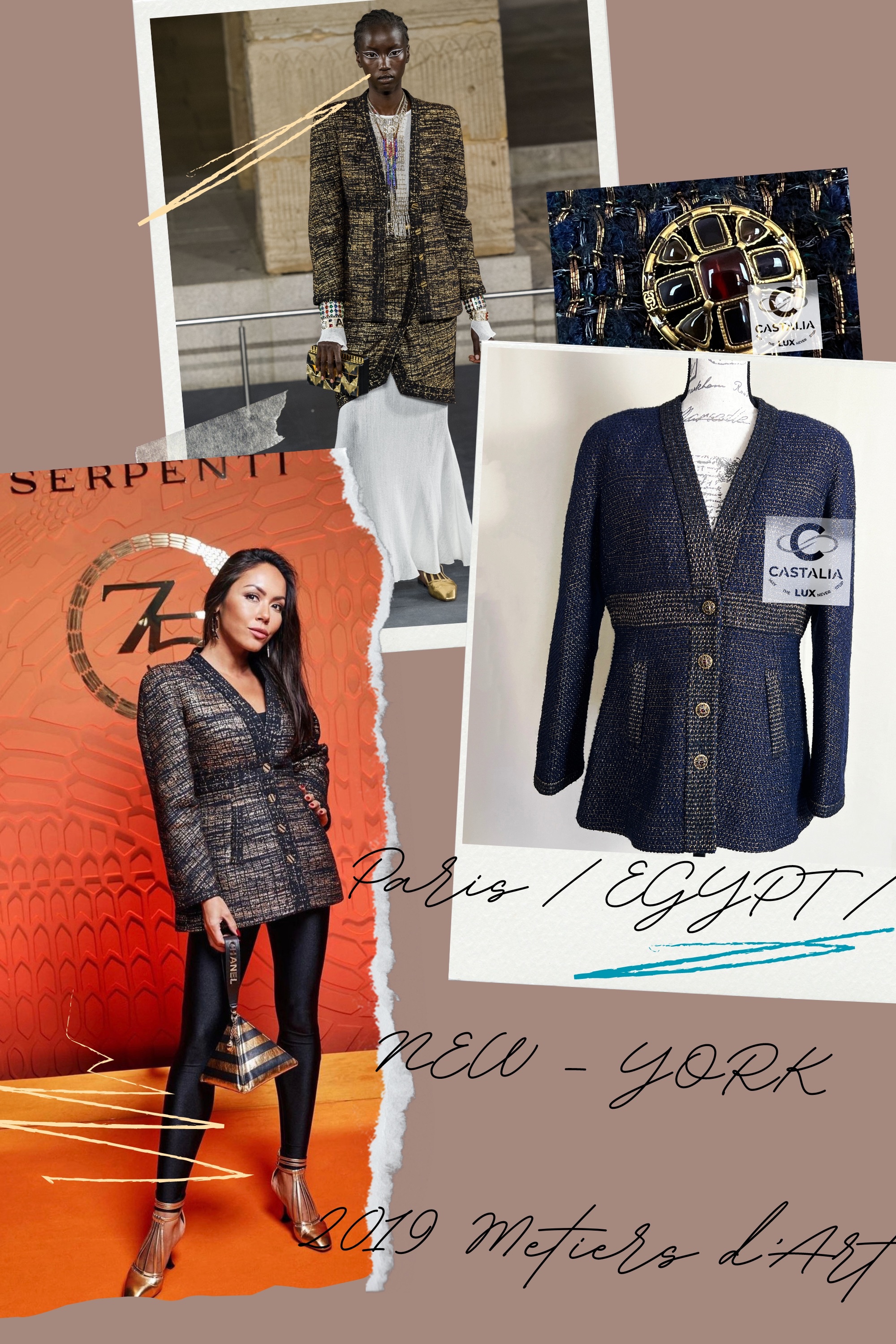 Chanel Paris/NewYork Navy Lesage Tweed Jacket Size S