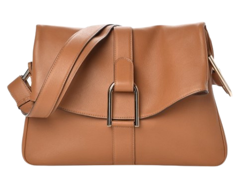 Delvaux Camel Givry MM Shoulder Bag leather