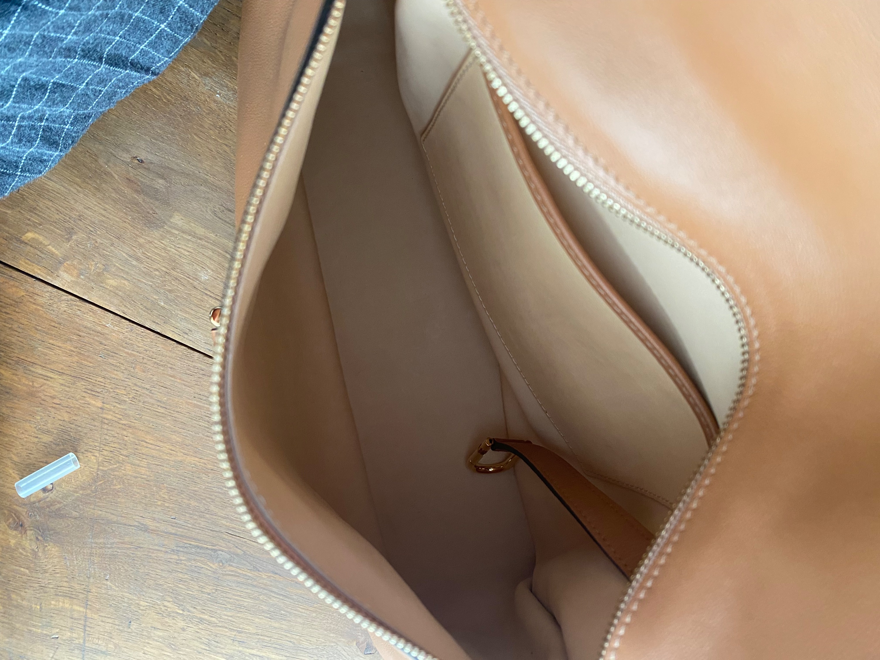 Delvaux Camel Givry MM Shoulder Bag leather