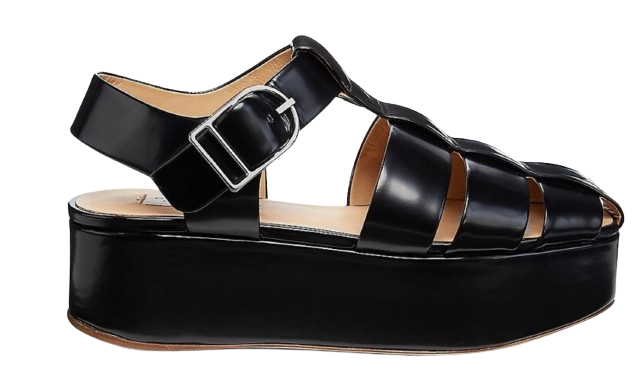 Gabriela Hearst Black Platform Sandals Size 40 leather