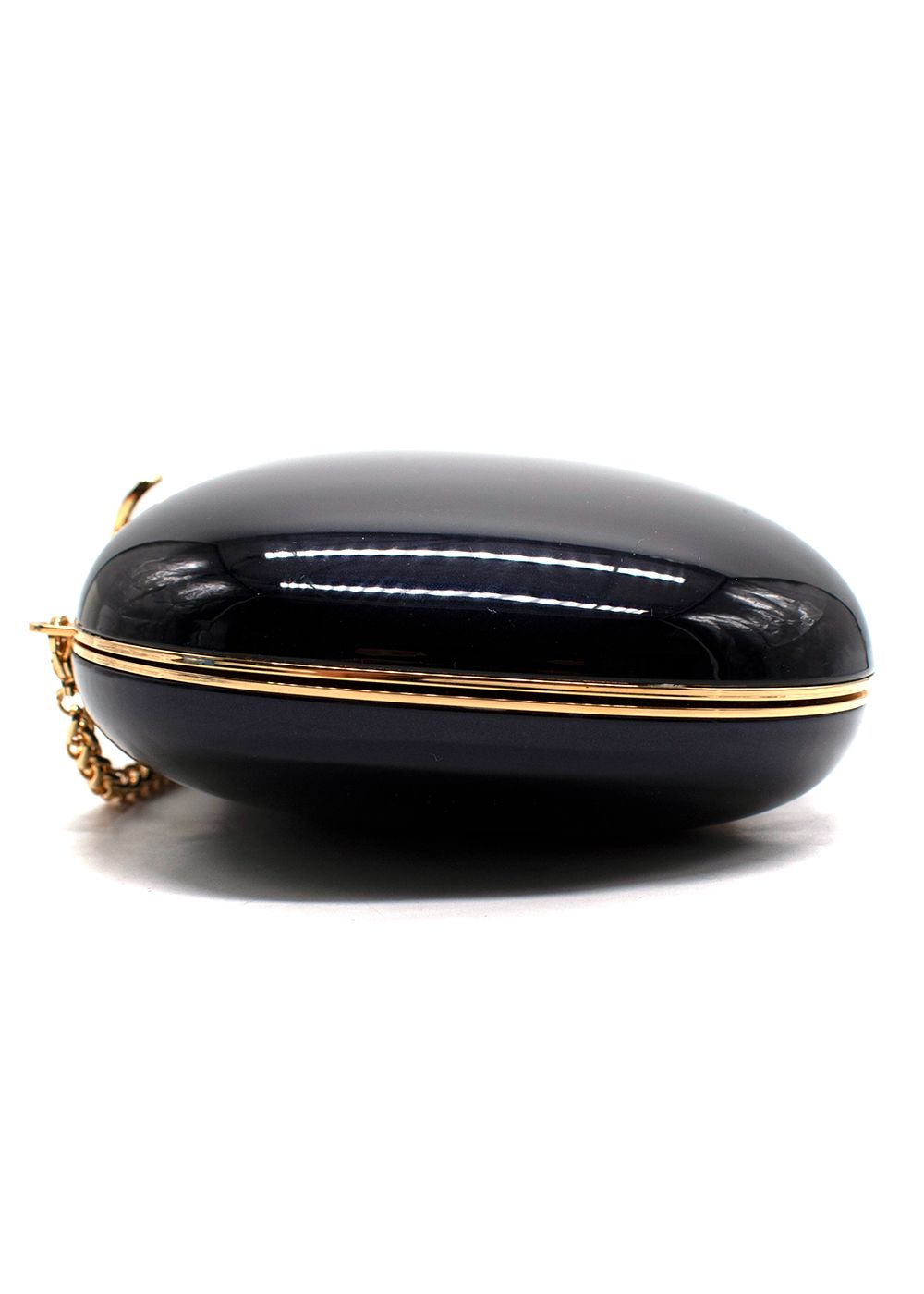 Jeffrey Levinson Midnight Blue Elina Plus Oval Clutch Navy leather/aluminium