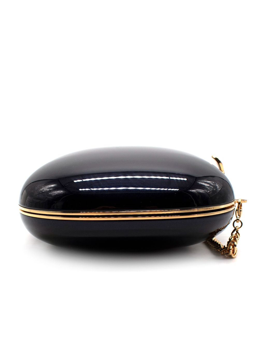 Jeffrey Levinson Midnight Blue Elina Plus Oval Clutch Navy leather/aluminium