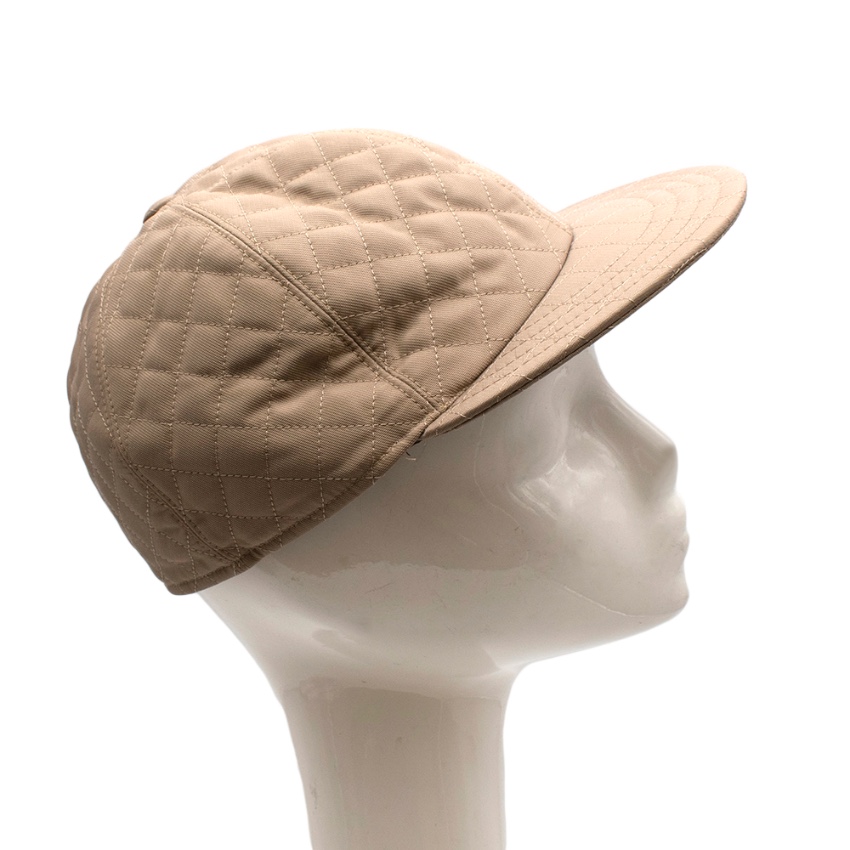 Men's Bates Beige Cotton Blend Quilted Cap Beige/Nude