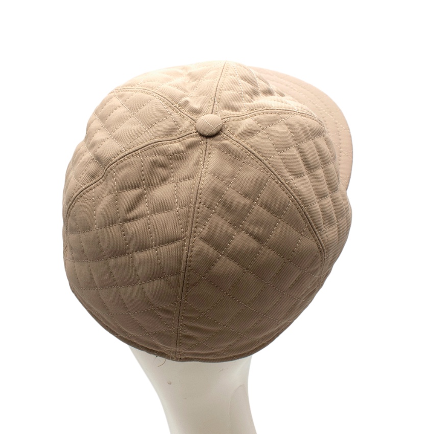 Men's Bates Beige Cotton Blend Quilted Cap Beige/Nude