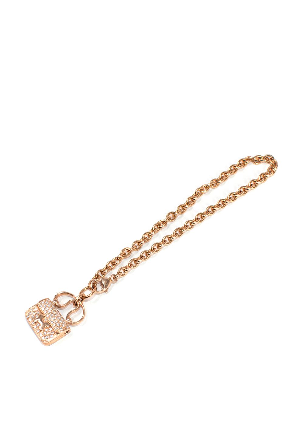 Hermes 18K Rose Gold Diamond Constance Amulettes Bracelet