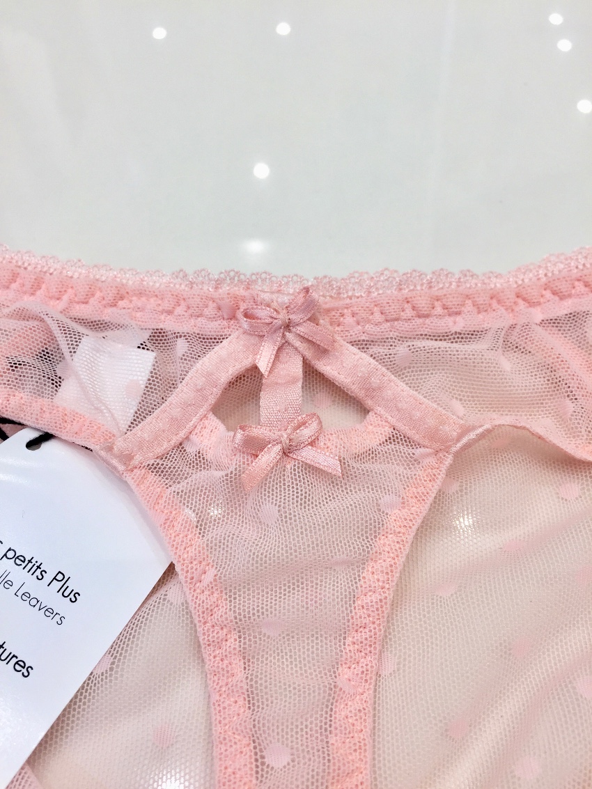 Aubade Paris Sugar Pink Leavers Lace Half Cup Bra  Tanga Set Size M