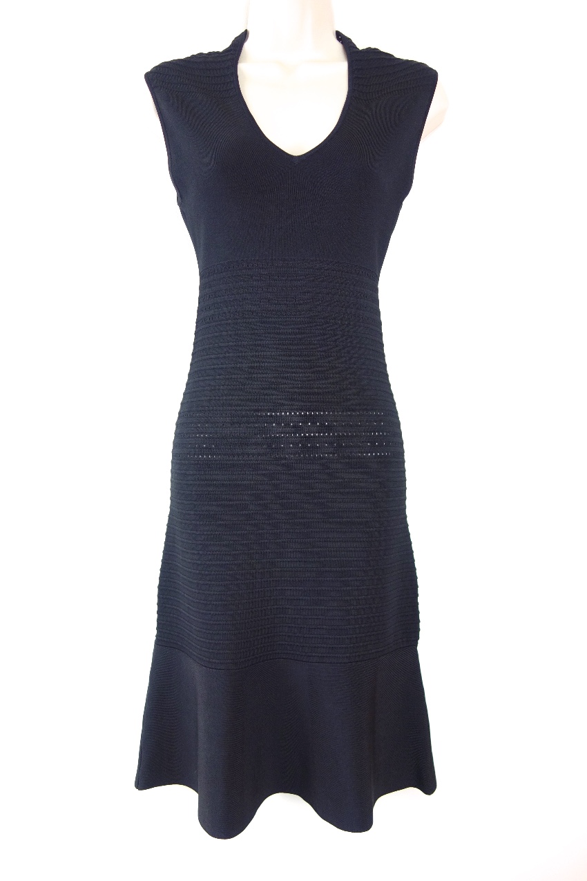 Preowned Michael Michael Kors Black Stretch-Knit Sleeveless Dress Size XS viscose