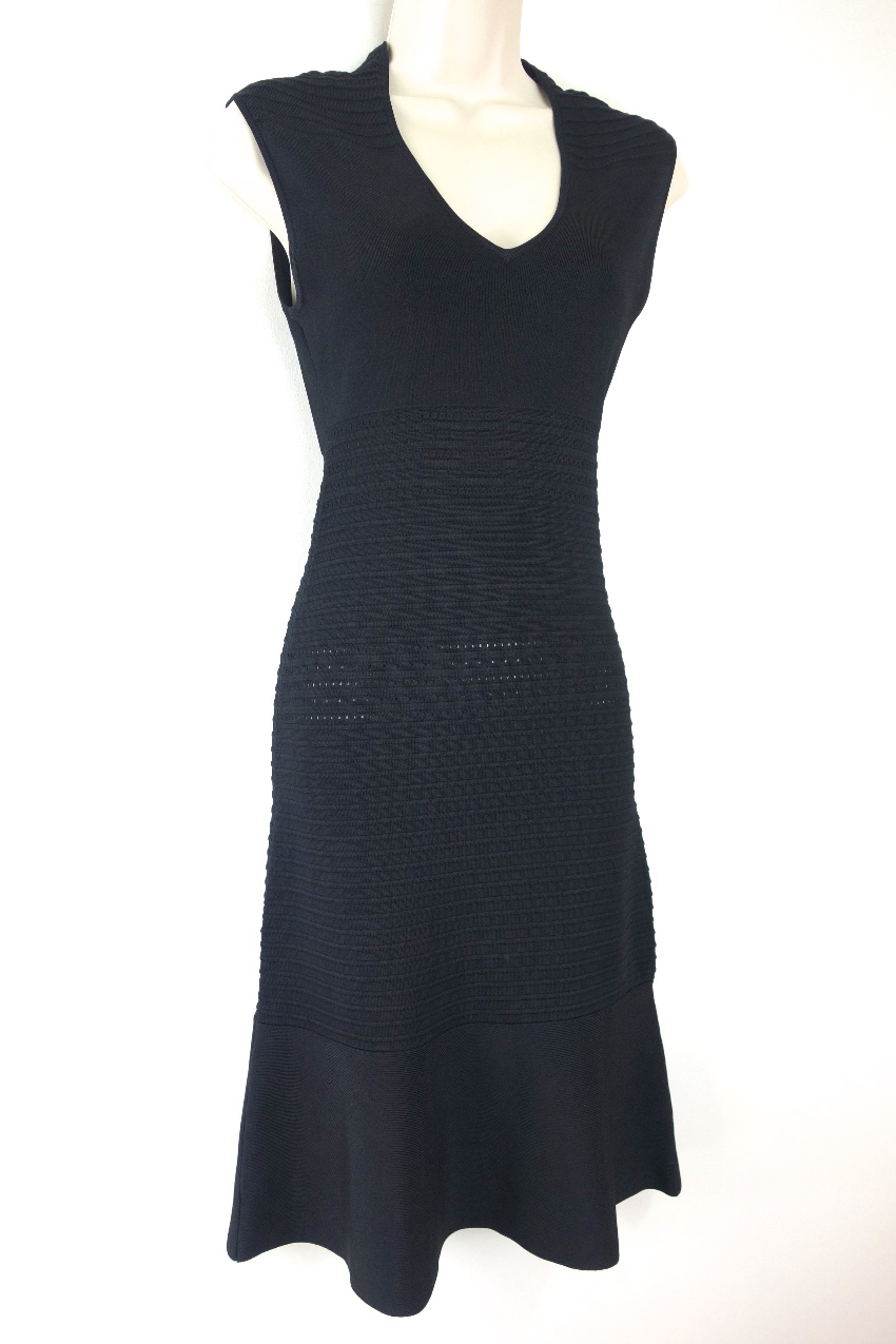 Preowned Michael Michael Kors Black Stretch-Knit Sleeveless Dress Size XS viscose