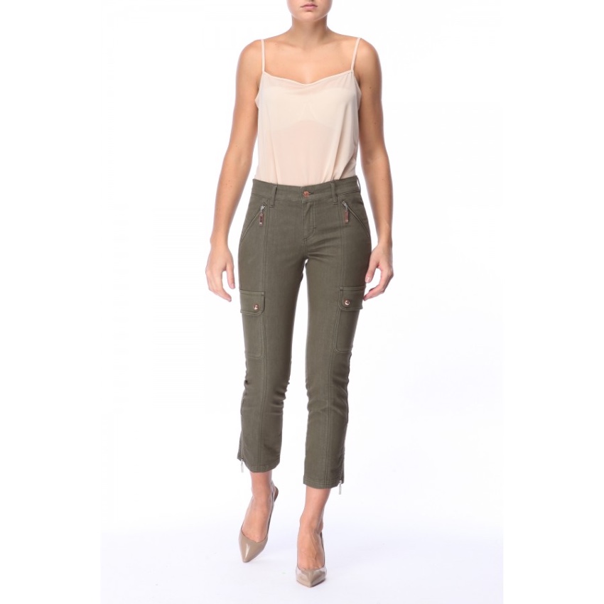 Escada Cropped Khaki Jeans Size S Green cotton