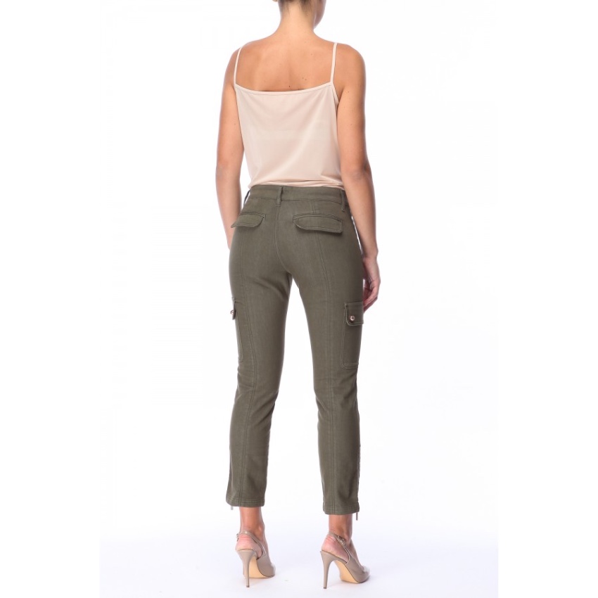 Escada Cropped Khaki Jeans Size S Green cotton