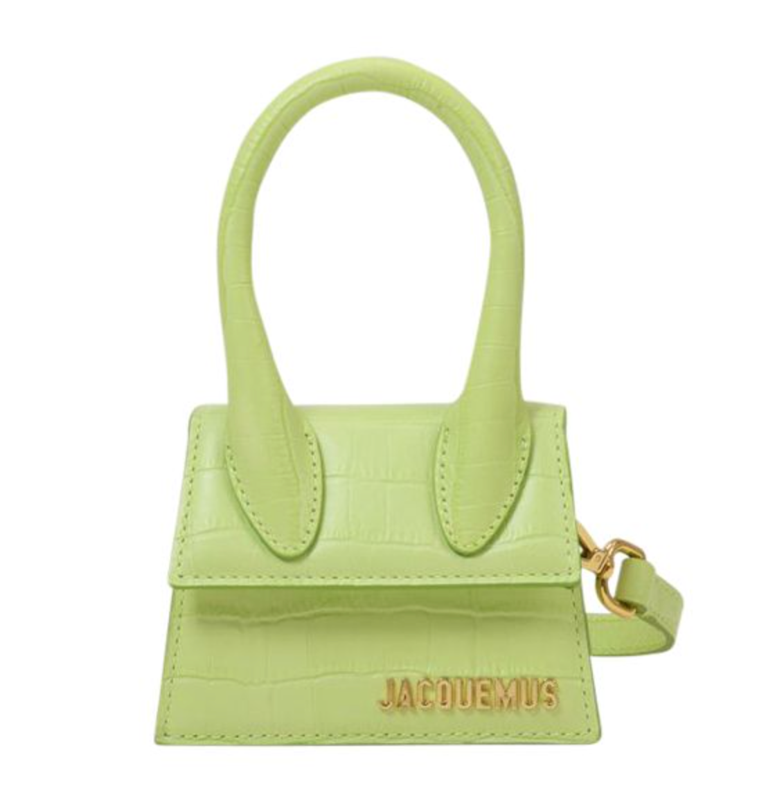 Jacquemus Light Green Croc-embossed Mini Chiquito Top Handle Bag