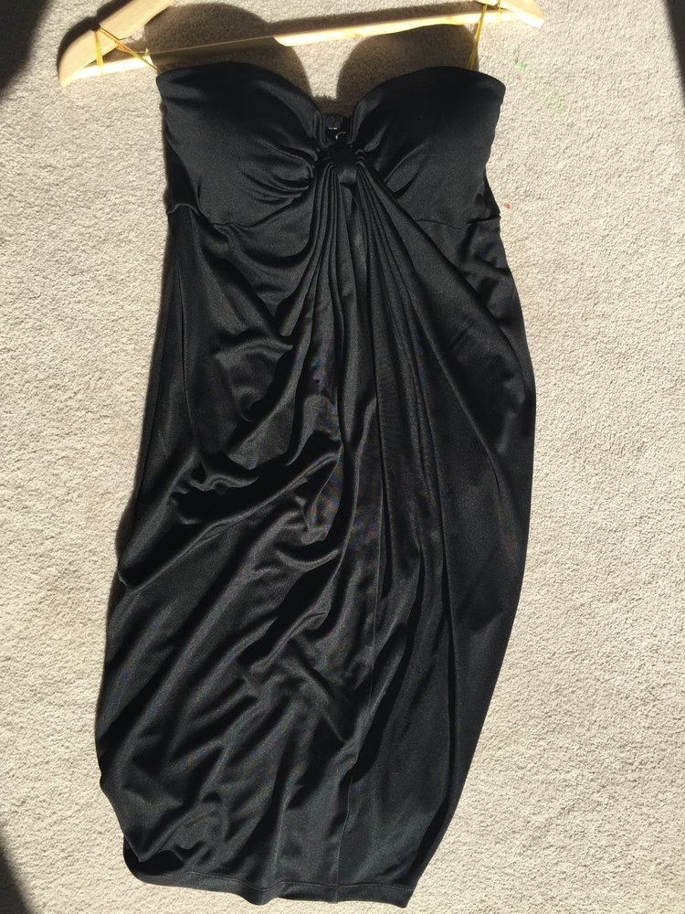 Preowned Catherine Malandrino Black Strapless Jersey Dress Size S jersey fabric