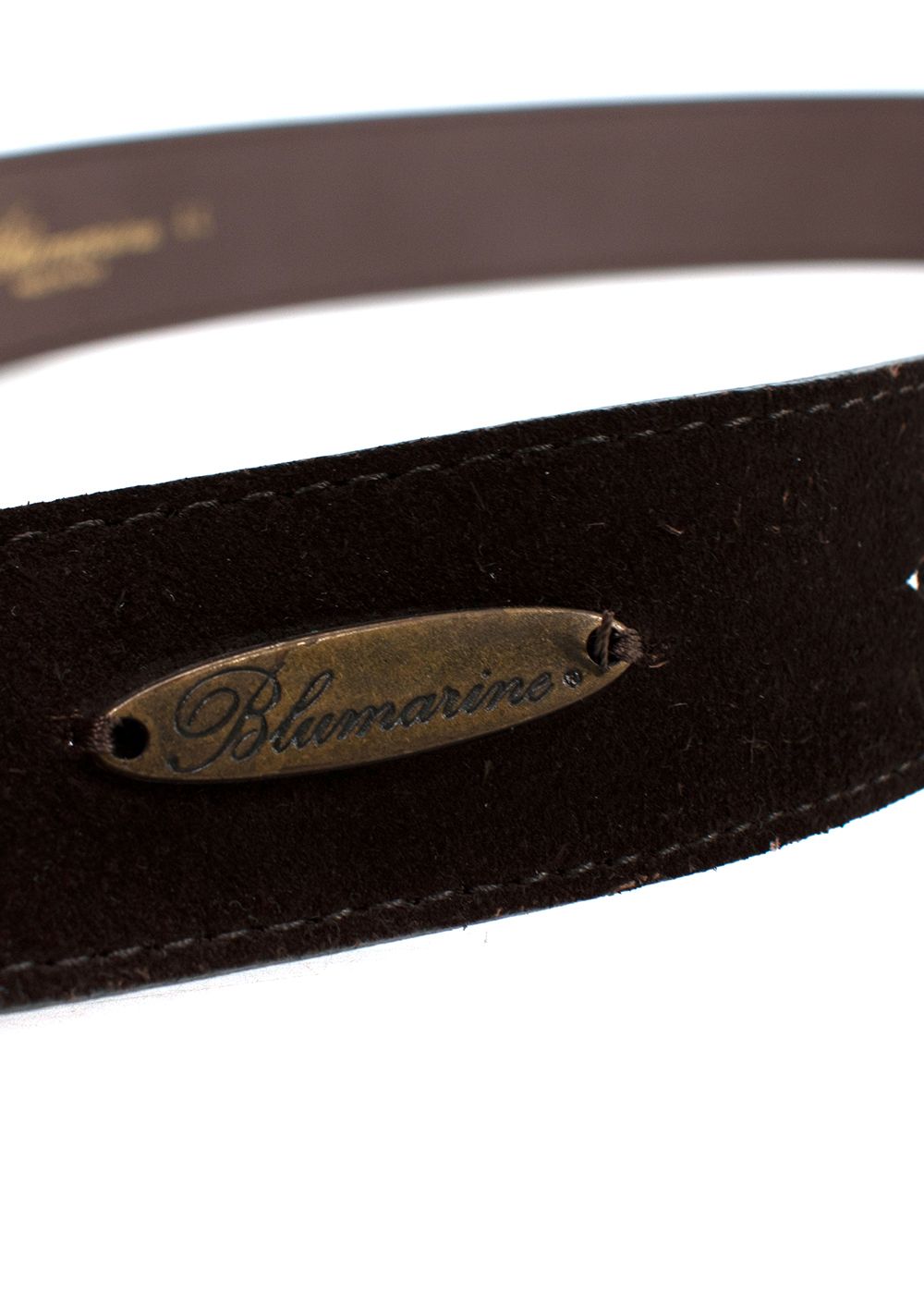 Preowned Blumarine Brown Suede Belt with Crystal Buckle